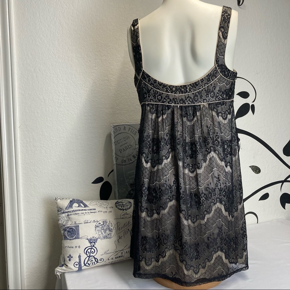Marciano Lace And Silk Dress, Sz Small, black&Gold - Picture 5 of 12